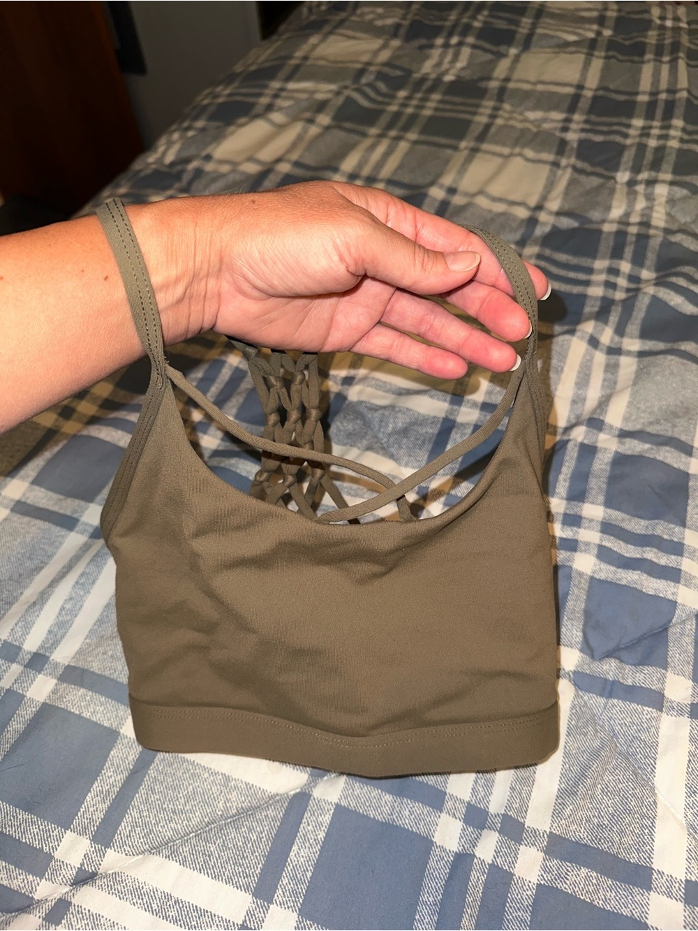 Olive Strappy Back Sports Bra- Women Intimates & Sleepwear